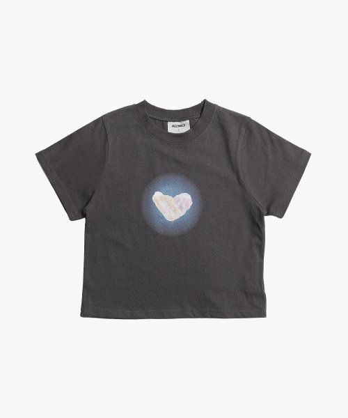 PIECEMAKER(ピースメーカー)の「STONE HEART CROP TEE (CHARCOAL)(Tシャツ/カットソー・レディース・その他・FREE)」の1枚目の写真