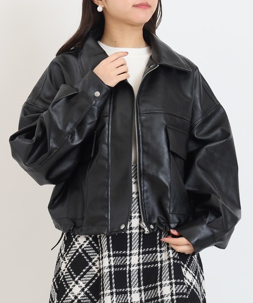 ASTORIA ODIER(アストリアオディール)の「2WAYカラー合皮ブルゾン(ブルゾン・レディース・ブラウン/ブラック・MEDIUM)」の6枚目の写真