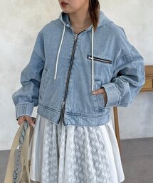 ダック短丈ジップパーカー