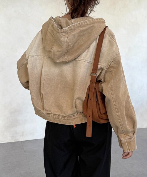 CPCM（シーピーシーエム）の「ダック短丈ジップパーカー（ブルゾン・レディース・ブルー/ネイビー/ブラウン・FREE）」の10枚目の写真