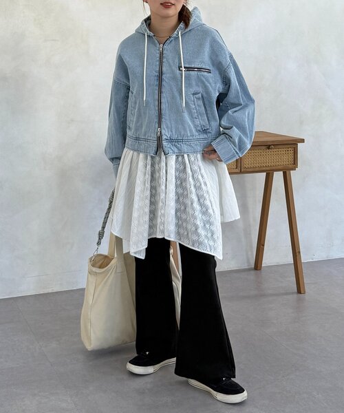 CPCM（シーピーシーエム）の「ダック短丈ジップパーカー（ブルゾン・レディース・ブルー/ネイビー/ブラウン・FREE）」の13枚目の写真