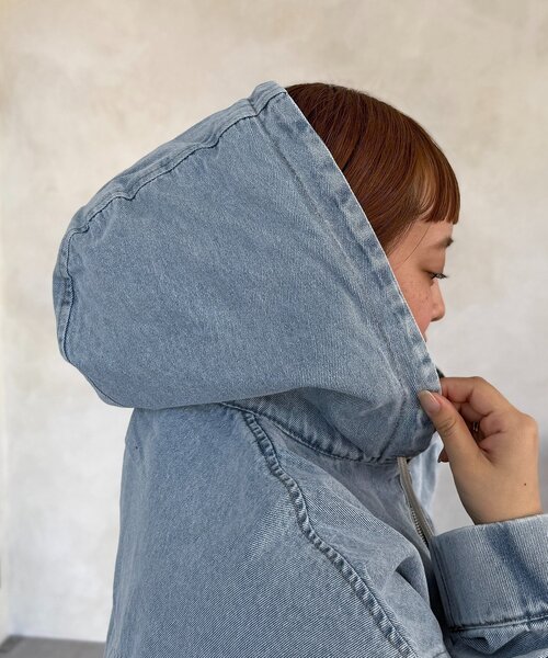 CPCM（シーピーシーエム）の「ダック短丈ジップパーカー（ブルゾン・レディース・ブルー/ネイビー/ブラウン・FREE）」の14枚目の写真