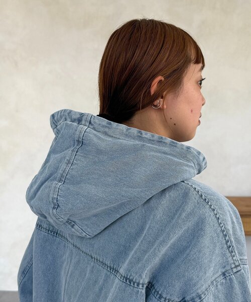 CPCM（シーピーシーエム）の「ダック短丈ジップパーカー（ブルゾン・レディース・ブルー/ネイビー/ブラウン・FREE）」の15枚目の写真