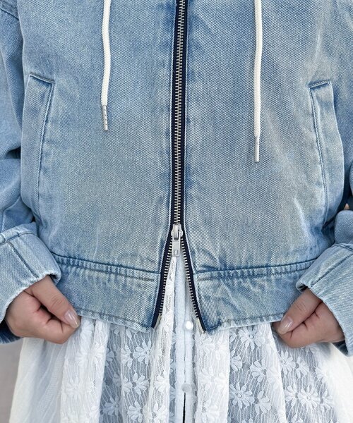 CPCM（シーピーシーエム）の「ダック短丈ジップパーカー（ブルゾン・レディース・ブルー/ネイビー/ブラウン・FREE）」の18枚目の写真