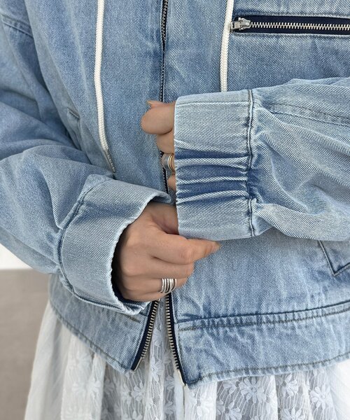 CPCM（シーピーシーエム）の「ダック短丈ジップパーカー（ブルゾン・レディース・ブルー/ネイビー/ブラウン・FREE）」の19枚目の写真