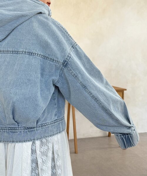 CPCM（シーピーシーエム）の「ダック短丈ジップパーカー（ブルゾン・レディース・ブルー/ネイビー/ブラウン・FREE）」の20枚目の写真