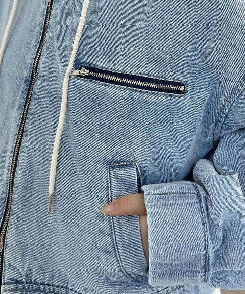 CPCM（シーピーシーエム）の「ダック短丈ジップパーカー（ブルゾン・レディース・ブルー/ネイビー/ブラウン・FREE）」の21枚目の写真