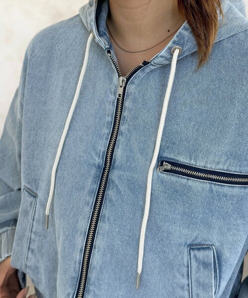 CPCM（シーピーシーエム）の「ダック短丈ジップパーカー（ブルゾン・レディース・ブルー/ネイビー/ブラウン・FREE）」の22枚目の写真