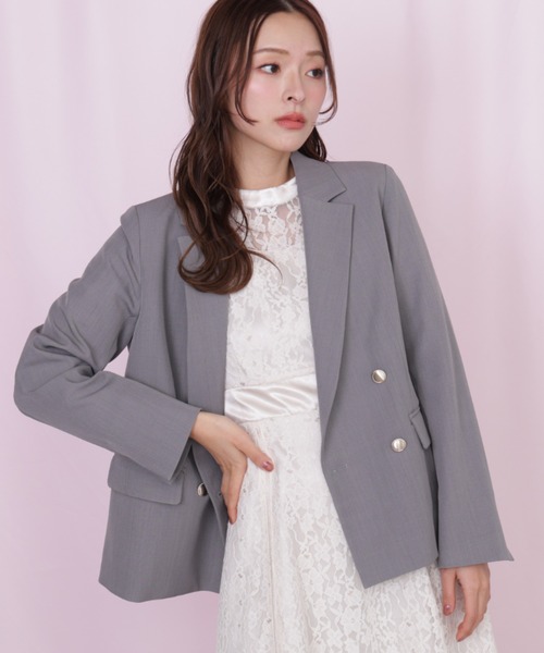 JILL by JILL STUART（ジルバイジルスチュアート）の「＜セットアップ対応＞ベーシックツイルジャケット（テーラードジャケット・レディース・ベージュ/ネイビー/グレー・MEDIUM/SMALL）」の2枚目の写真