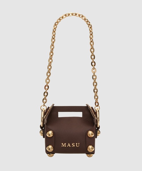 MASU(エムエーエスユー)の「LEATHER CAKE BAG PETIT(ハンドバッグ・メンズ・モスグリーン/ブラウン系その他/ブラック・ONESIZE)」の2枚目の写真
