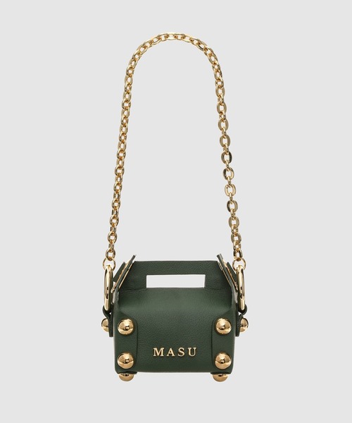 MASU(エムエーエスユー)の「LEATHER CAKE BAG PETIT(ハンドバッグ・メンズ・モスグリーン/ブラウン系その他/ブラック・ONESIZE)」の3枚目の写真