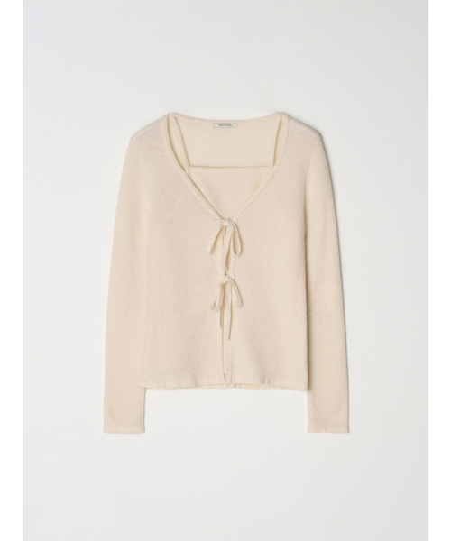 BEMUSE MANSION（ビミューズマンション）の「Ribbon layered cardigan - Pearled ivory（ニット/セーター・レディース・その他・FREE）」の4枚目の写真