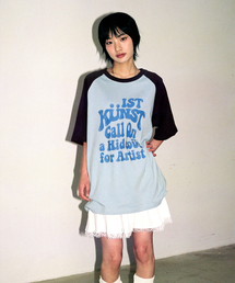 ISTKUNST | HIDEOUT RAGLAN TEE_LIGHT BLUE(IK2EMMT503A)(Tシャツ/カットソー)