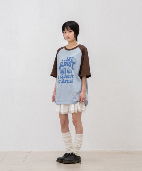 ISTKUNST（イストクンスト）の「HIDEOUT RAGLAN TEE_LIGHT BLUE(IK2EMMT503A)（Tシャツ/カットソー・レディース・その他・S/M/L）」の8枚目の写真