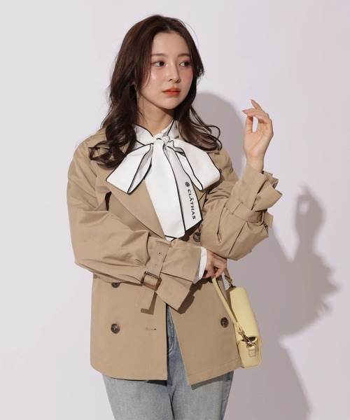 Apuweiser-riche（アプワイザーリッシェ）の「ショートトレンチコート（ダウンジャケット/コート・レディース・ベージュ系その他/ブラウン/キャメル・2/1）」の14枚目の写真