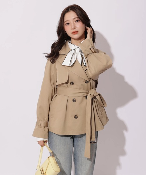 Apuweiser-riche（アプワイザーリッシェ）の「ショートトレンチコート（ダウンジャケット/コート・レディース・ベージュ系その他/ブラウン/キャメル・2/1）」の22枚目の写真