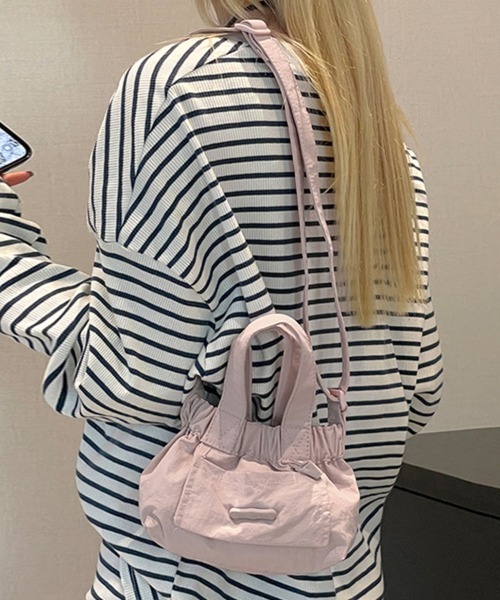 ONEP STAR(ワンピスター)の「ギャザーショルダーミニバッグ(ショルダーバッグ・レディース・ピンク/タン/ラベンダー/ブラック/オフホワイト/ブルー・FREE)」の15枚目の写真