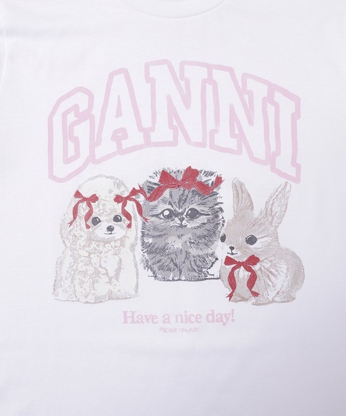 GANNI(ガニー)の「Basic Cotton Jersey Cute Animals(Tシャツ/カットソー・レディース・ホワイト系その他・M/S/XS)」の3枚目の写真