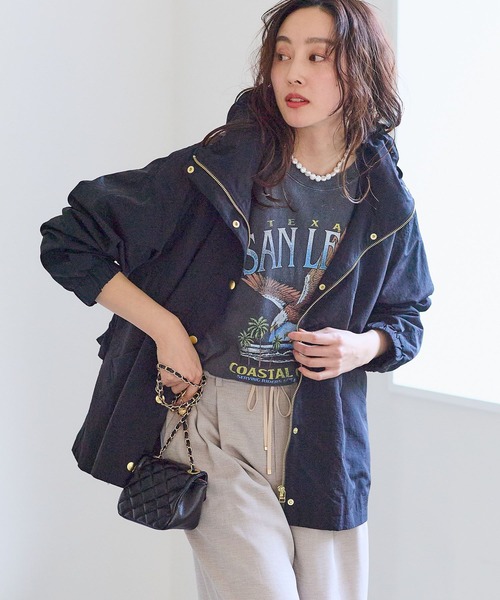 Elura（エルーラ）の「大人リュクスマンパ/656400（マウンテンパーカー・レディース・ブラック/アイボリー/キャメル・FREE）」の4枚目の写真