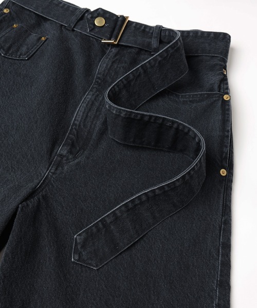 CULLNI(クルニ)の「Asymmetrical Pocket Extra Wide Denim Pant with Long Belt(デニムパンツ・メンズ・ブルー/ネイビー/ブラック・0/2/1)」の12枚目の写真