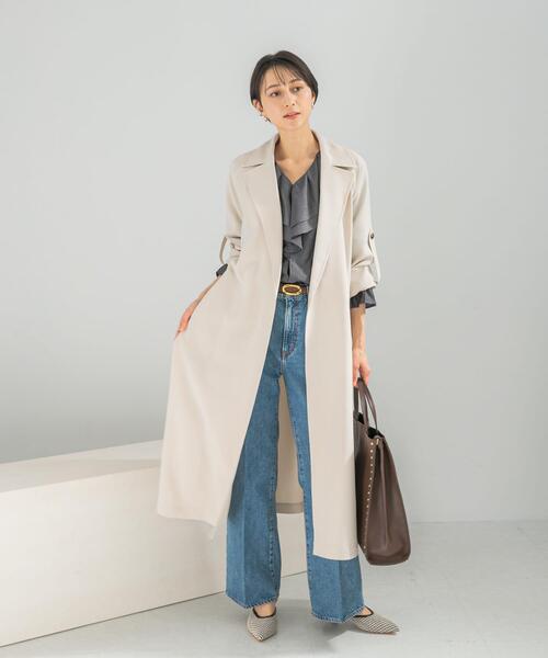 URBAN RESEARCH ROSSO WOMEN(アーバンリサーチ ロッソ)の「撥水 ロングガウンコート(トレンチコート・レディース・アイボリー/ベージュ・36/38)」の4枚目の写真