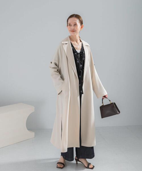 URBAN RESEARCH ROSSO WOMEN(アーバンリサーチ ロッソ)の「撥水 ロングガウンコート(トレンチコート・レディース・アイボリー/ベージュ・36/38)」の9枚目の写真
