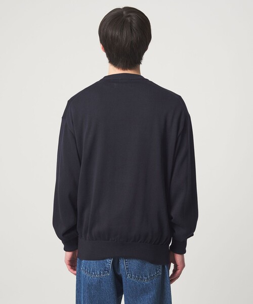 green label relaxing(グリーンレーベルリラクシング)の「FINE BASIC アメリカンシーアイランドコットン クルーネック ニット(ニット/セーター・メンズ・ネイビー/グレー系・L/M/XL)」の21枚目の写真