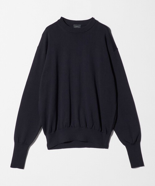 green label relaxing(グリーンレーベルリラクシング)の「FINE BASIC アメリカンシーアイランドコットン クルーネック ニット(ニット/セーター・メンズ・ネイビー/グレー系・L/M/XL)」の7枚目の写真