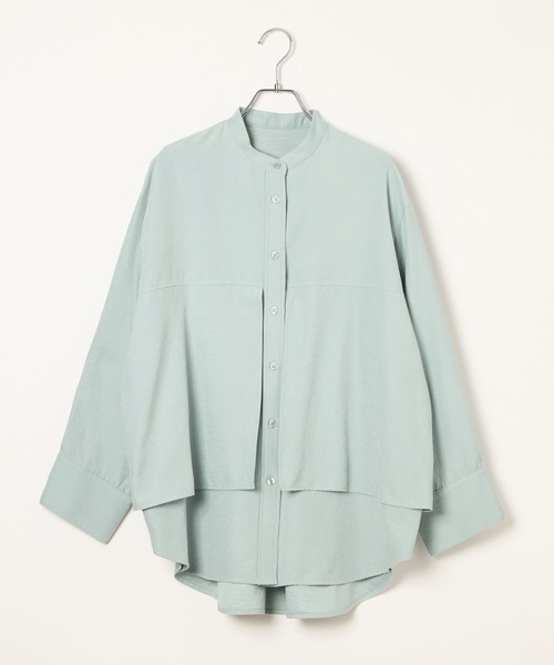 BAYFLOW（ベイフロー）の「ピーチシャツチュニック（シャツ/ブラウス・レディース・グレイッシュベージュ/ブルー/ベージュ・FREE）」の11枚目の写真