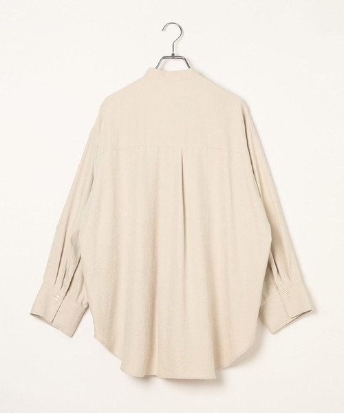 BAYFLOW（ベイフロー）の「ピーチシャツチュニック（シャツ/ブラウス・レディース・グレイッシュベージュ/ブルー/ベージュ・FREE）」の12枚目の写真