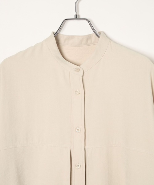 BAYFLOW（ベイフロー）の「ピーチシャツチュニック（シャツ/ブラウス・レディース・グレイッシュベージュ/ブルー/ベージュ・FREE）」の13枚目の写真