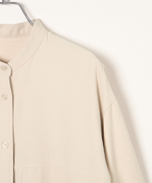 BAYFLOW（ベイフロー）の「ピーチシャツチュニック（シャツ/ブラウス・レディース・グレイッシュベージュ/ブルー/ベージュ・FREE）」の14枚目の写真