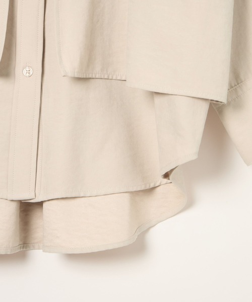 BAYFLOW（ベイフロー）の「ピーチシャツチュニック（シャツ/ブラウス・レディース・グレイッシュベージュ/ブルー/ベージュ・FREE）」の16枚目の写真
