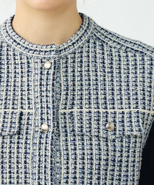 BALLSEY（ボールジィ）の「ミックスツイード ショートベスト（ベスト・レディース・ベージュ系その他/ブルー系その他・S）」の8枚目の写真