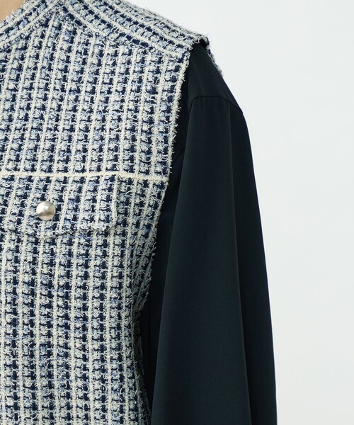 BALLSEY（ボールジィ）の「ミックスツイード ショートベスト（ベスト・レディース・ベージュ系その他/ブルー系その他・S）」の9枚目の写真