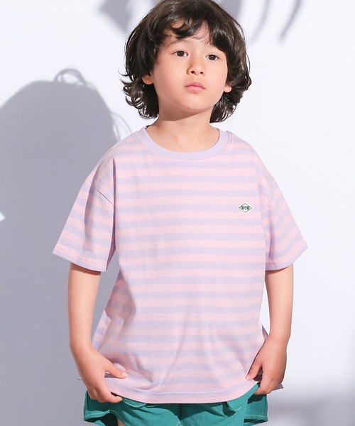 LSP WOW(エルエスピーワオ)の「【LSP WOW!】マイニチワッペンボーダーTee(Tシャツ/カットソー・キッズ・ピンク/ブラック/ブルー/グリーン/ターコイズブルー/オレンジ/ラベンダー/パープル/マスタード/レッド・140/130/120/110/100/90/80/150)」の6枚目の写真