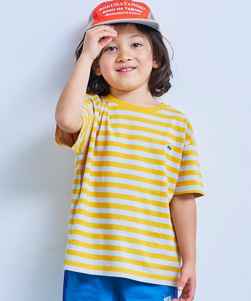 LSP WOW(エルエスピーワオ)の「【LSP WOW!】マイニチワッペンボーダーTee(Tシャツ/カットソー・キッズ・ピンク/ブラック/ブルー/グリーン/ターコイズブルー/オレンジ/ラベンダー/パープル/マスタード/レッド・140/130/120/110/100/90/80/150)」の10枚目の写真