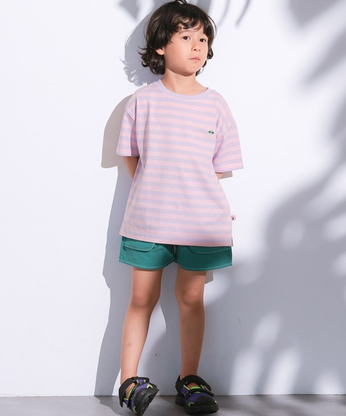 LSP WOW(エルエスピーワオ)の「【LSP WOW!】マイニチワッペンボーダーTee(Tシャツ/カットソー・キッズ・ピンク/ブラック/ブルー/グリーン/ターコイズブルー/オレンジ/ラベンダー/パープル/マスタード/レッド・140/130/120/110/100/90/80/150)」の20枚目の写真
