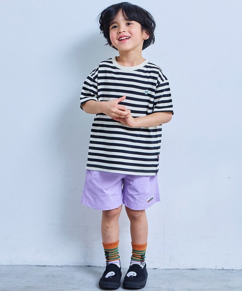 LSP WOW(エルエスピーワオ)の「【LSP WOW!】マイニチワッペンボーダーTee(Tシャツ/カットソー・キッズ・ピンク/ブラック/ブルー/グリーン/ターコイズブルー/オレンジ/ラベンダー/パープル/マスタード/レッド・140/130/120/110/100/90/80/150)」の11枚目の写真