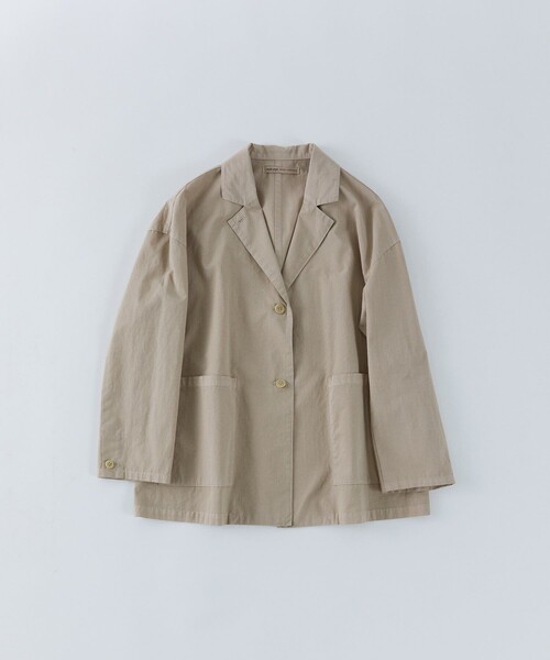 conges payes ADIEU TRISTESSE(コンジェ ペイエ アデュートリステス)の「ナイロンウェザージャケット(テーラードジャケット・レディース・ベージュ/ピンク・38)」の2枚目の写真