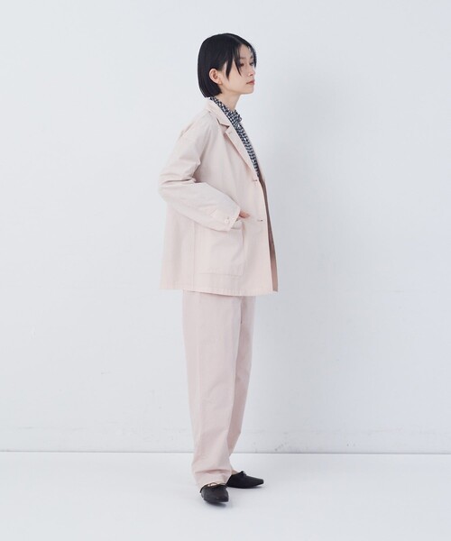 conges payes ADIEU TRISTESSE(コンジェ ペイエ アデュートリステス)の「ナイロンウェザージャケット(テーラードジャケット・レディース・ベージュ/ピンク・38)」の19枚目の写真