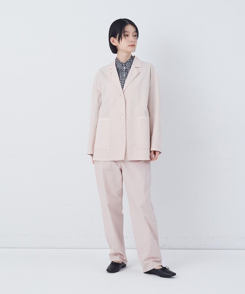 conges payes ADIEU TRISTESSE(コンジェ ペイエ アデュートリステス)の「ナイロンウェザージャケット(テーラードジャケット・レディース・ベージュ/ピンク・38)」の21枚目の写真