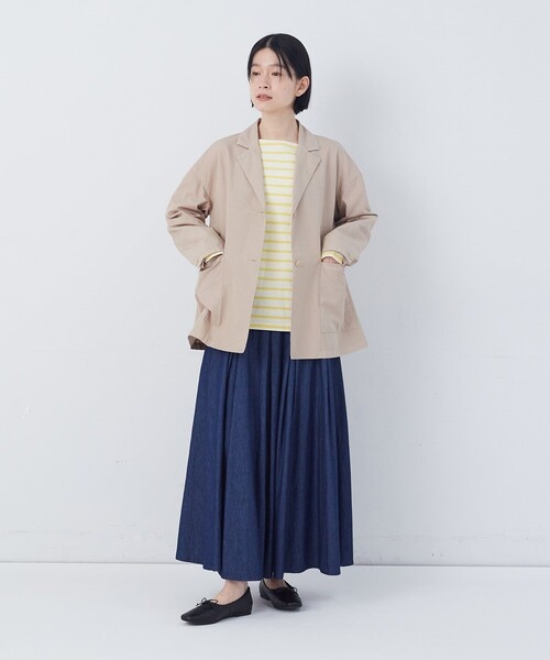 conges payes ADIEU TRISTESSE(コンジェ ペイエ アデュートリステス)の「ナイロンウェザージャケット(テーラードジャケット・レディース・ベージュ/ピンク・38)」の5枚目の写真