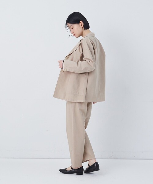 conges payes ADIEU TRISTESSE(コンジェ ペイエ アデュートリステス)の「ナイロンウェザージャケット(テーラードジャケット・レディース・ベージュ/ピンク・38)」の9枚目の写真