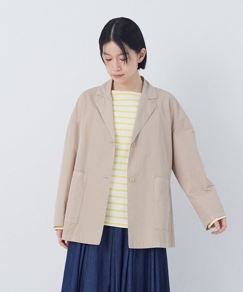 conges payes ADIEU TRISTESSE(コンジェ ペイエ アデュートリステス)の「ナイロンウェザージャケット(テーラードジャケット・レディース・ベージュ/ピンク・38)」の10枚目の写真