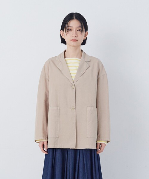 conges payes ADIEU TRISTESSE(コンジェ ペイエ アデュートリステス)の「ナイロンウェザージャケット(テーラードジャケット・レディース・ベージュ/ピンク・38)」の11枚目の写真