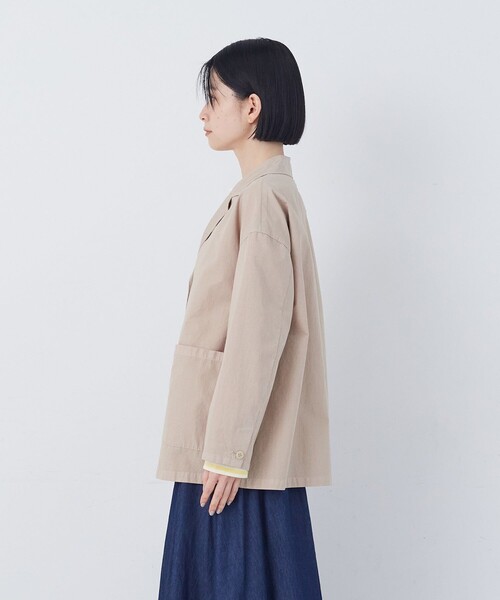 conges payes ADIEU TRISTESSE(コンジェ ペイエ アデュートリステス)の「ナイロンウェザージャケット(テーラードジャケット・レディース・ベージュ/ピンク・38)」の12枚目の写真