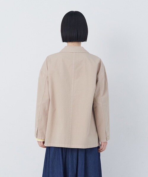 conges payes ADIEU TRISTESSE(コンジェ ペイエ アデュートリステス)の「ナイロンウェザージャケット(テーラードジャケット・レディース・ベージュ/ピンク・38)」の13枚目の写真
