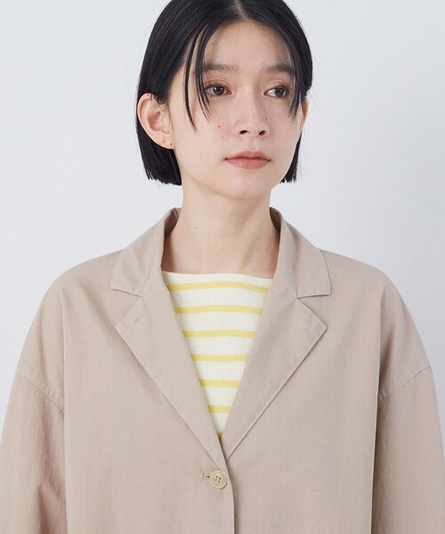 conges payes ADIEU TRISTESSE(コンジェ ペイエ アデュートリステス)の「ナイロンウェザージャケット(テーラードジャケット・レディース・ベージュ/ピンク・38)」の14枚目の写真