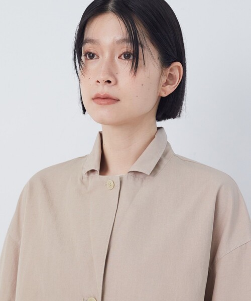 conges payes ADIEU TRISTESSE(コンジェ ペイエ アデュートリステス)の「ナイロンウェザージャケット(テーラードジャケット・レディース・ベージュ/ピンク・38)」の15枚目の写真